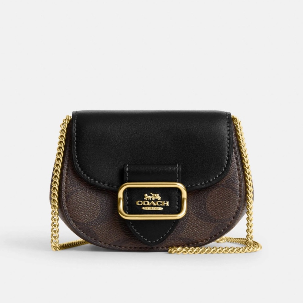 Coach Morgan Card Case On A Chain In Signature Canvas